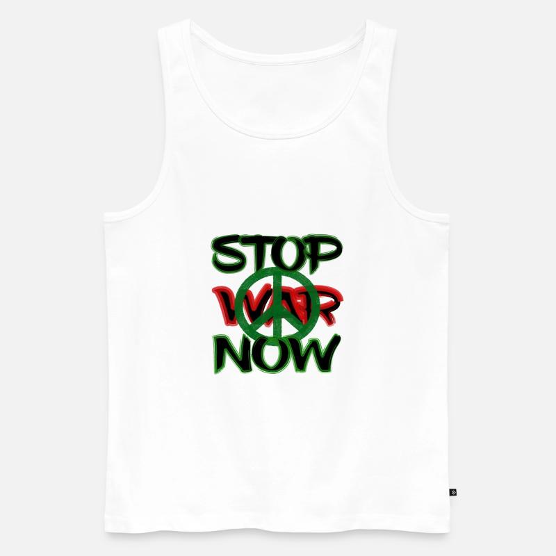 Stop War Now - Männer Premium Bio Tank Top - Weiß