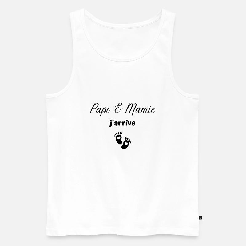papi et mamie j arrive - Débardeur bio Premium Homme - blanc