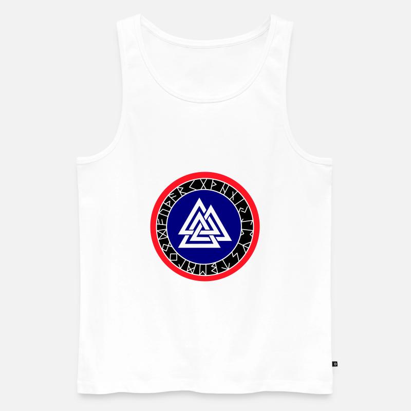 Wikinger Kompass Wotan - Männer Premium Bio Tank Top - Weiß