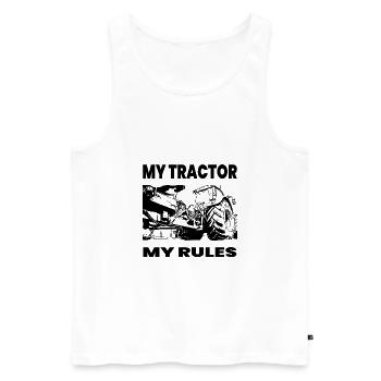 Tractor - Men's Premium Organic Tank Top - white - Front - Michal (187cm)