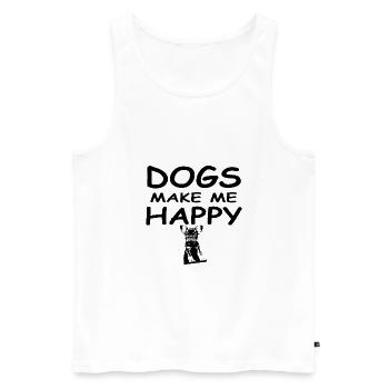 Dog - Men's Premium Organic Tank Top - white - Front - AI Model Male 178 light (178cm)