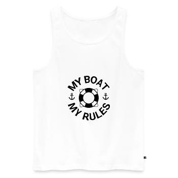 Boot - Männer Premium Bio Tank Top - Weiß - Vorne - Michal (187cm)
