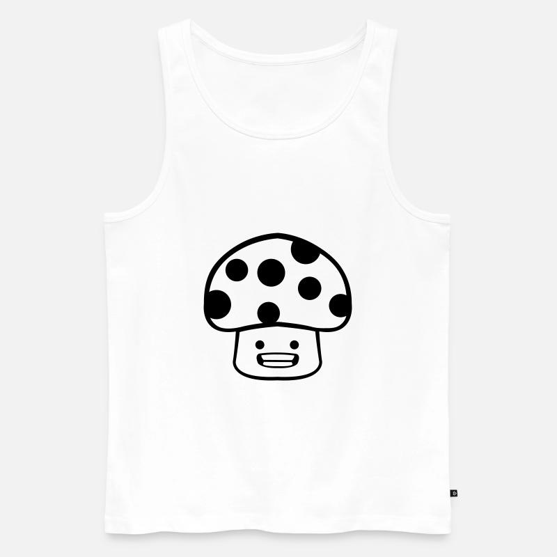 Pilz Comic - Männer Premium Bio Tank Top - Weiß