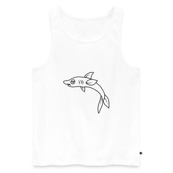 Bored Angry Fish - Men's Premium Organic Tank Top - white - Front - AI Model Male 178 light (178cm)