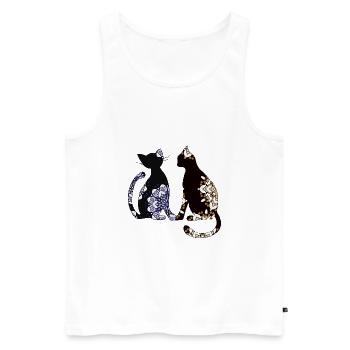 Katzen - Männer Premium Bio Tank Top - Weiß - Vorne - Michal (187cm)