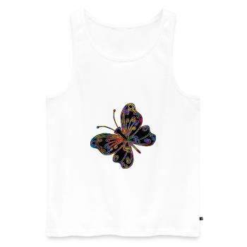 Schmetterling - Männer Premium Bio Tank Top - Weiß - Vorne - Michal (187cm)