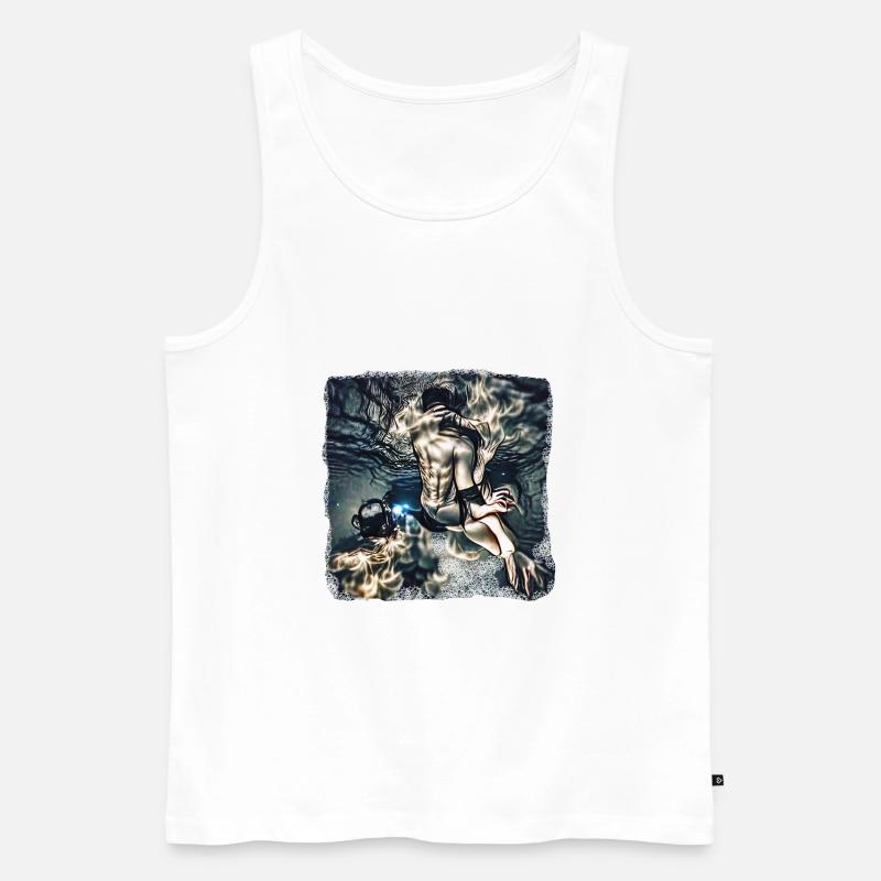 Embrace The Darkness - Männer Premium Bio Tank Top - Weiß
