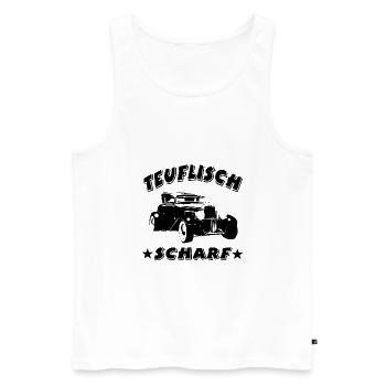 Auto - Männer Premium Bio Tank Top - Weiß - Vorne - Michal (187cm)