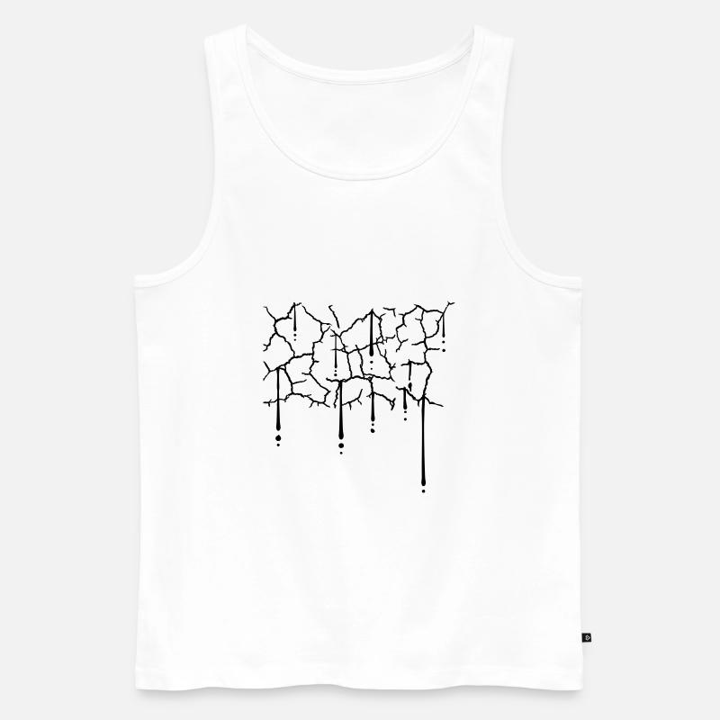 Tropfen Risse Muster Textur - Männer Premium Bio Tank Top - Weiß