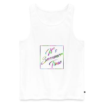 It s Summer Time 1 - Débardeur bio Premium Homme - blanc - Devant - Michal (187cm)