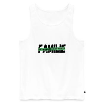 Familie ist und bleibt das wichtigst - Männer Premium Bio Tank Top - Weiß - Vorne - Michal (187cm)