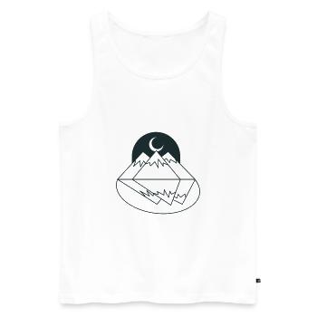 BOHO Moon mountains peaks and reflection - Men's Premium Organic Tank Top - white - Front - AI Model Male 178 light (178cm)