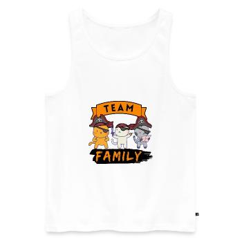 team family cat pirate dog sport schildmaid - Men's Premium Organic Tank Top - white - Front - AI Model Male 178 light (178cm)