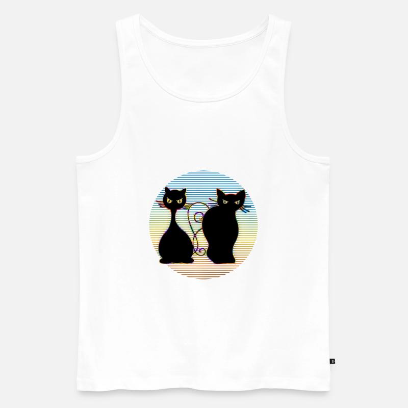 Katzen - Männer Premium Bio Tank Top - Weiß