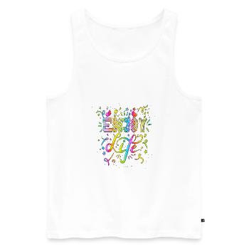 Think outside the box positive thoughts happy - Men's Premium Organic Tank Top - white - Front - Michal (187cm)
