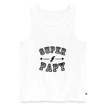 Super papy - Débardeur bio Premium Homme - blanc - Devant - Michal (187cm)