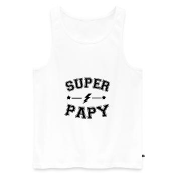 Super papy - Débardeur bio Premium Homme - blanc - Devant - Michal (187cm)