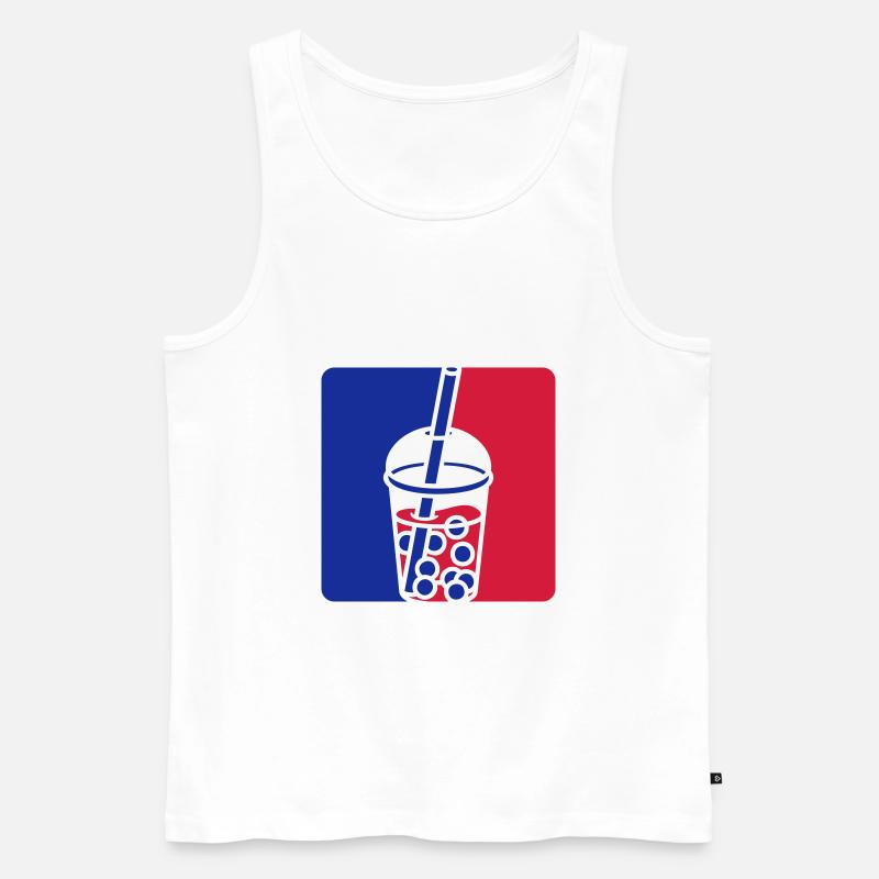 Blau Rot Bubble Tea - Männer Premium Bio Tank Top - Weiß