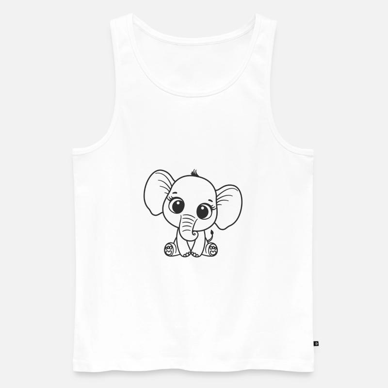 Süßer Elefant - Männer Premium Bio Tank Top - Weiß