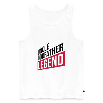 Uncle Godfather Legend Zitat - Männer Premium Bio Tank Top - Weiß - Vorne - Michal (187cm)