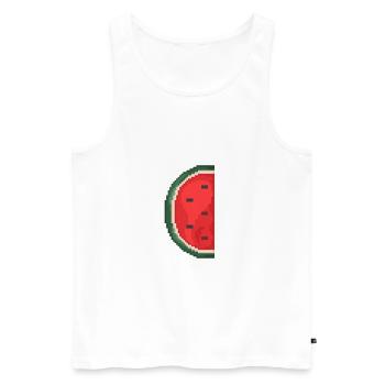 Pixel Art Melon Pattern Variante 2 - Débardeur bio Premium Homme - blanc - Devant - Michal (187cm)