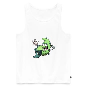 Chilling Bud Character Smoking A Joint - Men's Premium Organic Tank Top - white - Front - AI Model Male 178 light (178cm)
