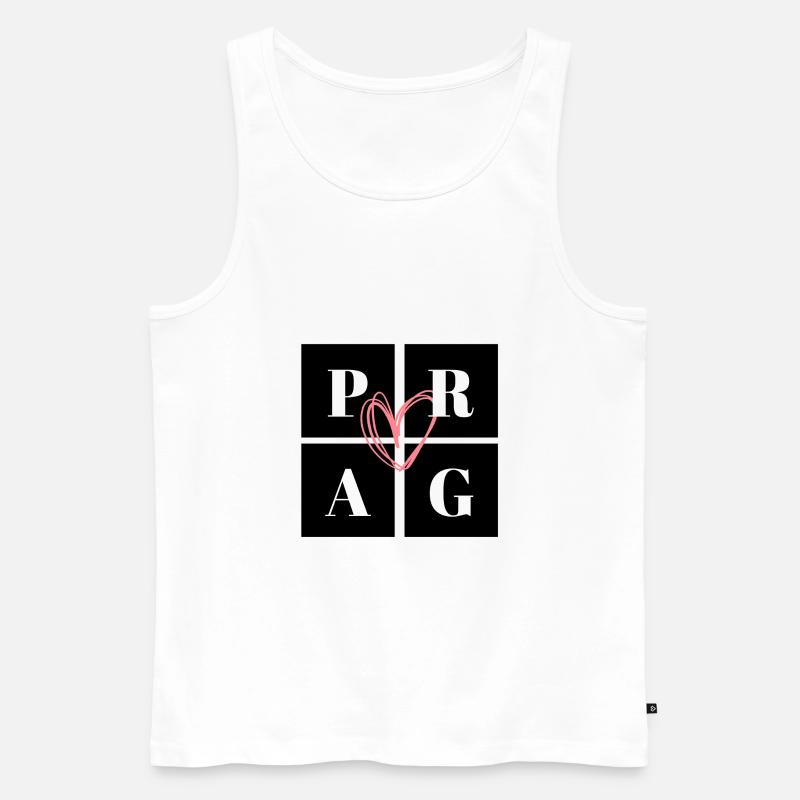 Prag mit Herz - Männer Premium Bio Tank Top - Weiß