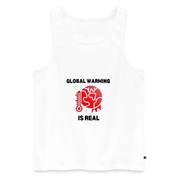 Le réchauffement climatique est réel - Débardeur bio Premium Homme - blanc - Devant - AI Model Male 178 light (178cm)