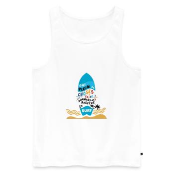 T-shirt Surfer Homme femme - Débardeur bio Premium Homme - blanc - Devant - Michal (187cm)