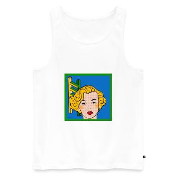T-shirt Groovie Chick - Débardeur bio Premium Homme - blanc - Devant - AI Model Male 178 light (178cm)