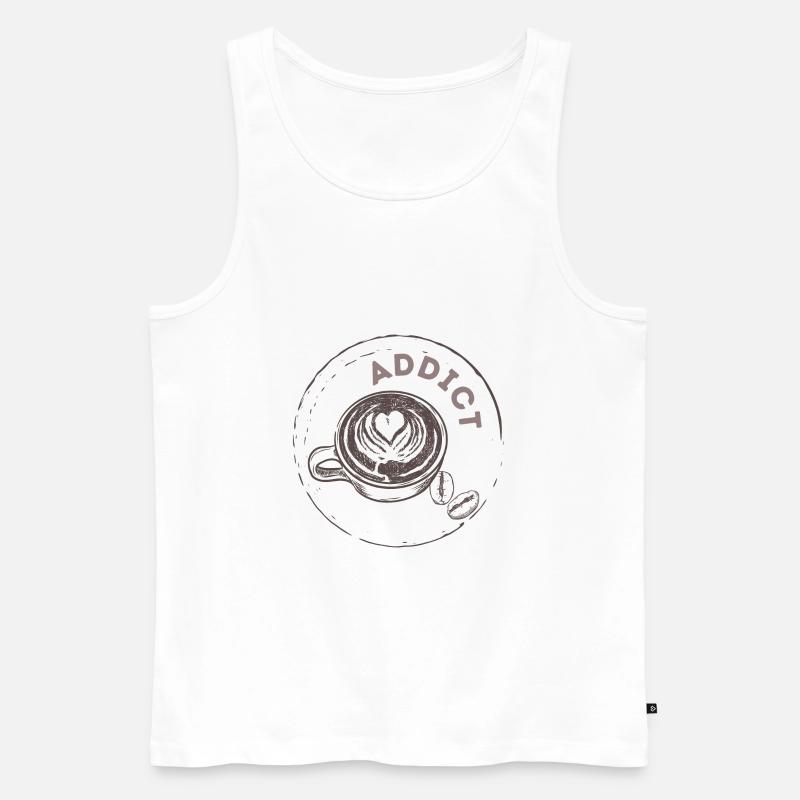 Coffee Addict - Männer Premium Bio Tank Top - Weiß