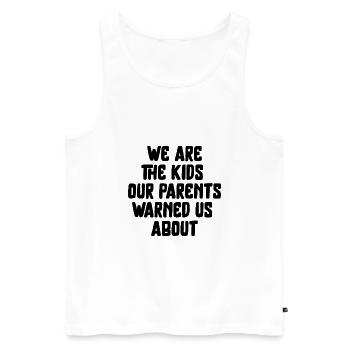 funny saying parents celebrate festival party - Men's Premium Organic Tank Top - white - Front - AI Model Male 178 light (178cm)