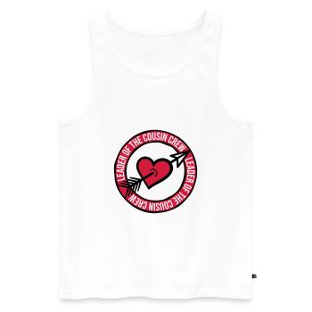 Leader Cousin Crew Team - Débardeur bio Premium Homme - blanc - Devant - Michal (187cm)