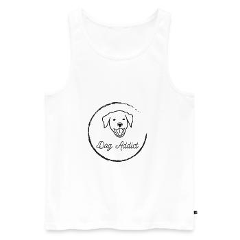 Dog addict - Men's Premium Organic Tank Top - white - Front - AI Model Male 178 light (178cm)