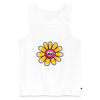 Happy Smiling Buttercup Cartoon - Men's Premium Organic Tank Top - white - Front - Michal (187cm)