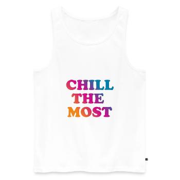 Chill the Most - Männer Premium Bio Tank Top - Weiß - Vorne - Michal (187cm)