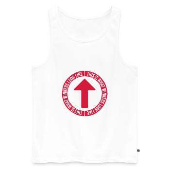 What Winners Look Like - Männer Premium Bio Tank Top - Weiß - Vorne - AI Model Male 178 light (178cm)