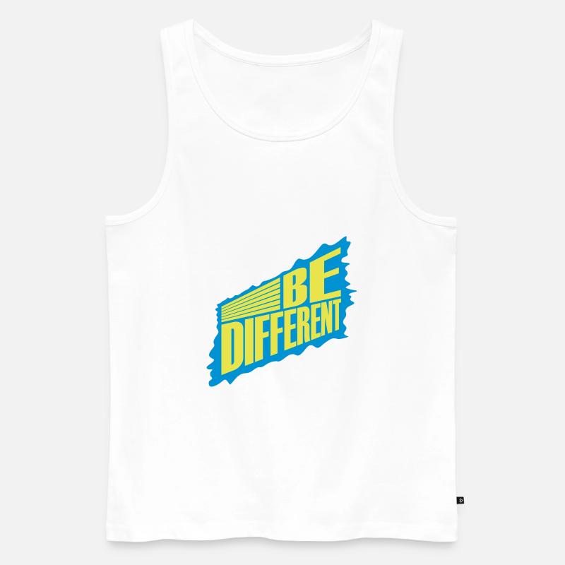 Be different Logo Design - Männer Premium Bio Tank Top - Weiß