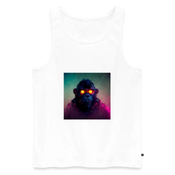 Lazrrrr - Männer Premium Bio Tank Top - Weiß - Vorne - Michal (187cm)