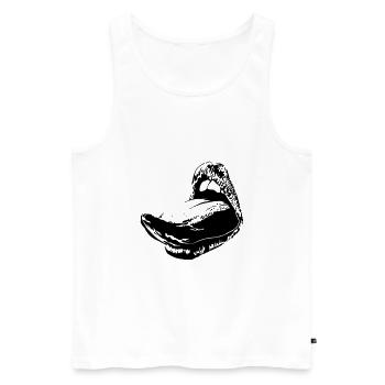 sexy tongue - Men's Premium Organic Tank Top - white - Front - AI Model Male 178 light (178cm)