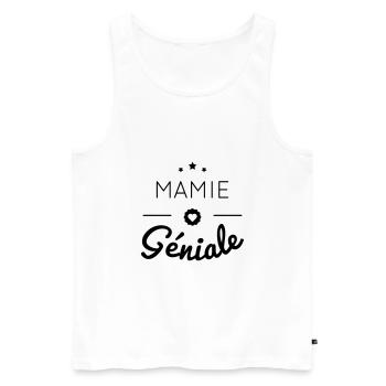 MAMIE GENIALE - Débardeur bio Premium Homme - blanc - Devant - Michal (187cm)