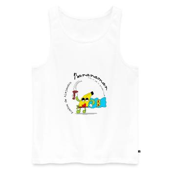 Bananaman - Men's Premium Organic Tank Top - white - Front - AI Model Male 178 light (178cm)