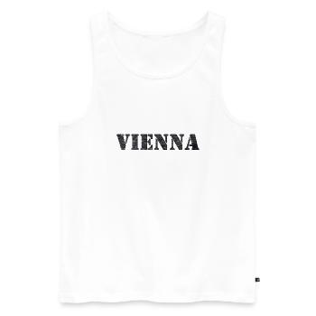 VIENNA - Men's Premium Organic Tank Top - white - Front - Michal (187cm)