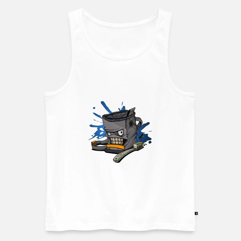 Chalkbag Bouldering Klettern Kletterer - Männer Premium Bio Tank Top - Weiß