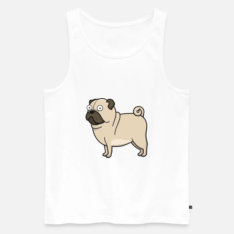 Derp Pug - Männer Premium Bio Tank Top - Weiß