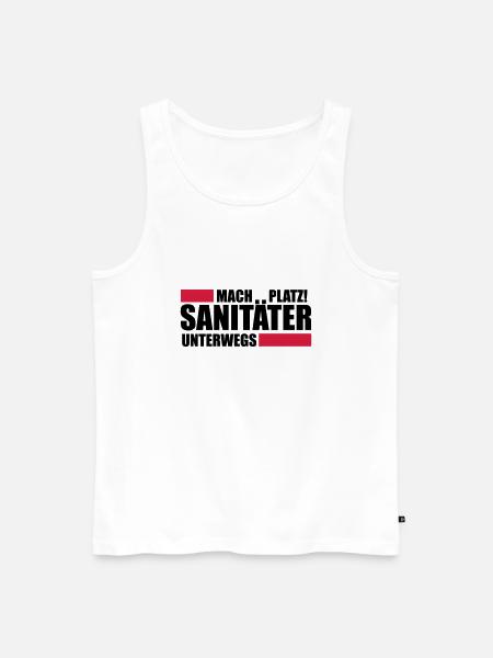 Sanitäter T-Shirt Rettungsdienst Geschenk - Männer Premium Bio Tank Top - Weiß