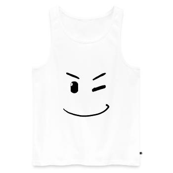 Zwinker Gesicht - Smilie - Männer Premium Bio Tank Top - Weiß - Vorne - AI Model Male 178 light (178cm)
