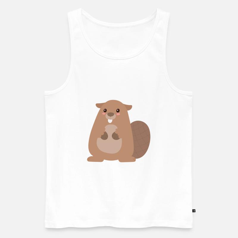 Biber - Männer Premium Bio Tank Top - Weiß