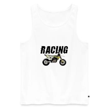 Rennen - Männer Premium Bio Tank Top - Weiß - Vorne - AI Model Male 178 light (178cm)