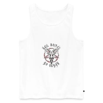Hail Seitan Go Vegan Vegan Metal Gift disant - Débardeur bio Premium Homme - blanc - Devant - Michal (187cm)